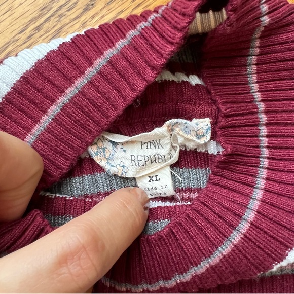 Pink Republic Multi Color Striped Soft Knit Sweater Size Extra Large - Picture 6 of 6